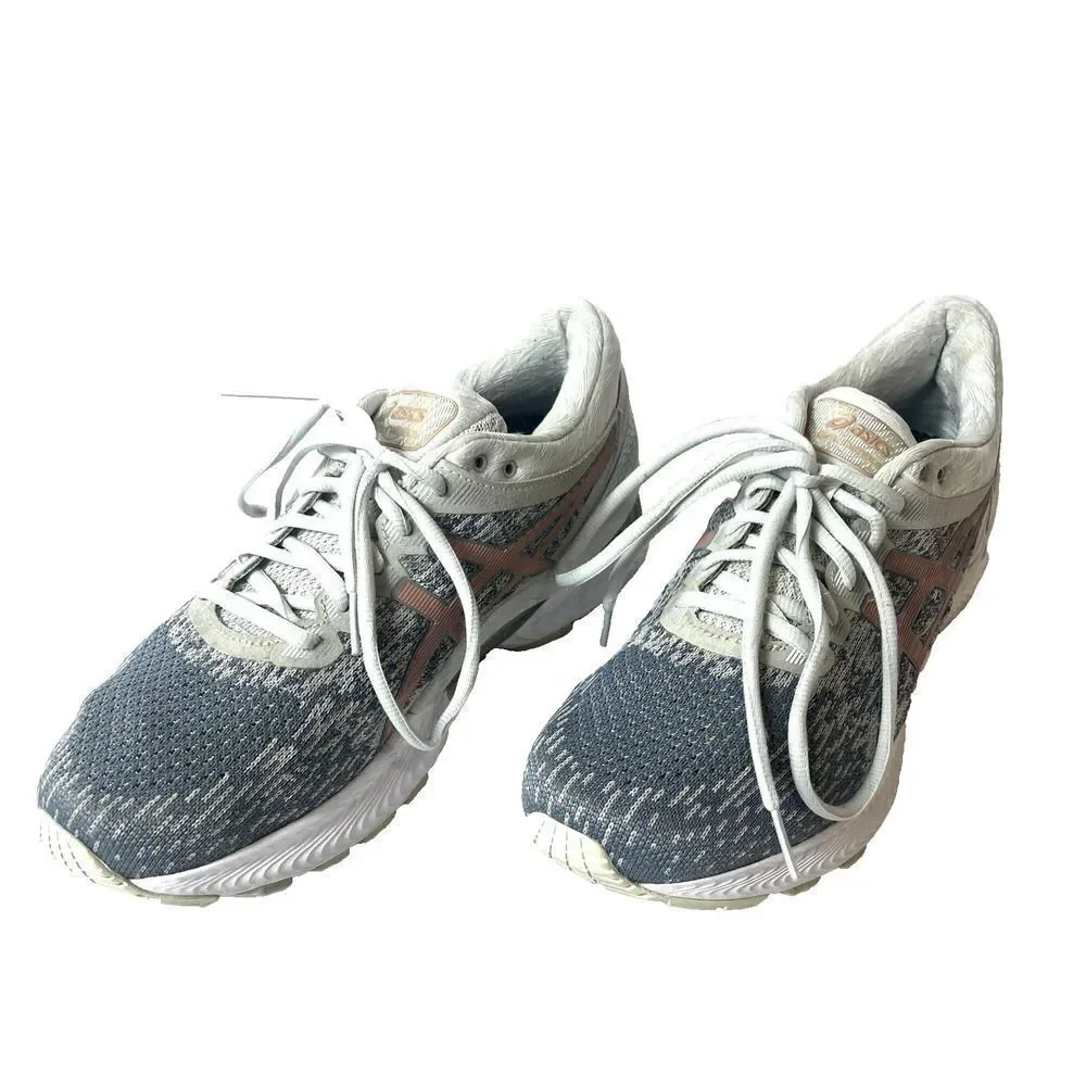 Asics Women's Gel Nimbus 22 Gray Running Shoes Sneakers Size 10 Low Top Lace Up